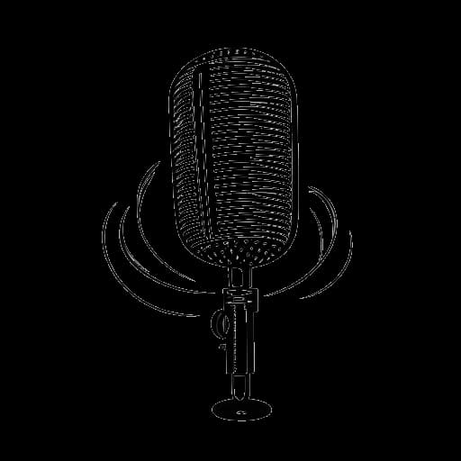 Dessin en traits d'un microphone, représentant le succès musical de Bhad Bhabie, entouré de notes de musique sur fond blanc