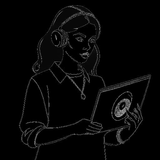 Strichzeichnung von Bhad Bhabie, die einen Plattenvertrag mit Atlantic Records und ihr Debüt-Mixtape '15' hält