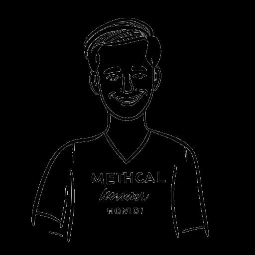 Dessin en ligne d'un homme, représentant Chris Olsen, tenant un cœur avec les mots 'Santé mentale' écrits dessus.