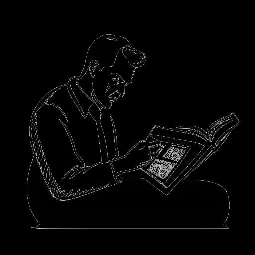 Strichzeichnung von Mark Cuban, der Ayn Rands „The Fountainhead“ seinen risikofreudigen Mut zuschreibt.