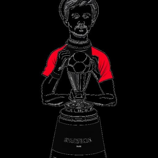 Line art drawing of a man in soccer gear, representing Ante Čović, holding a trophy, with the Western Sydney Wanderers logo and the year '2014' in the background