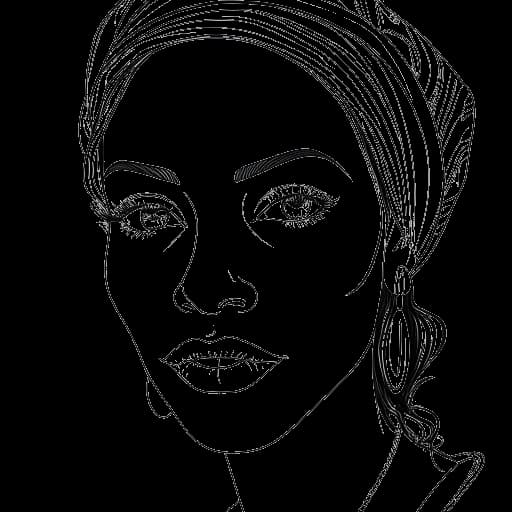 Strichzeichnung einer Frau, die AnniTheDuck mit einer Mischung aus italienischen und marokkanischen Merkmalen darstellt