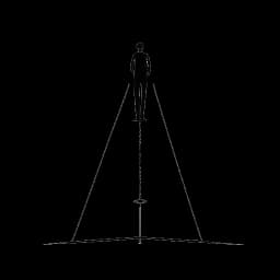 Line art drawing of a man representing GreekGodX with a divided path in front of him, symbolizing success and challenges.