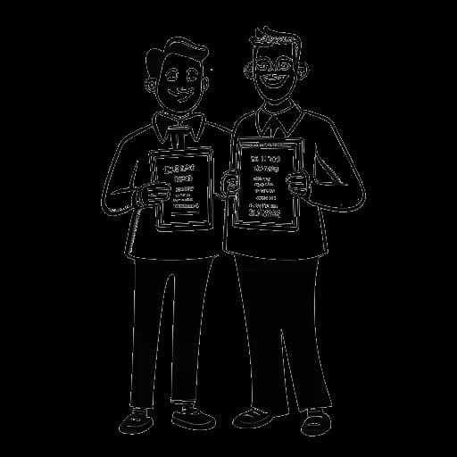 Strichzeichnung von zwei Männern, die eine Auszeichnung für ihren Song 'Astronaut' halten und Andreas Bourani sowie Sido darstellen