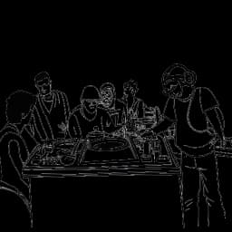 Strichzeichnung eines Mannes, der Sebastian Meyer (Rewinside) darstellt, der als DJ in einem Club auftritt, während die Leute seine Musik genießen.