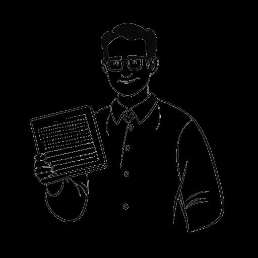 Line art drawing of a man, representing Richard Bengtson, holding a certificate, with a stock market chart and the NASDAQ logo in the background, all against a white backdrop.