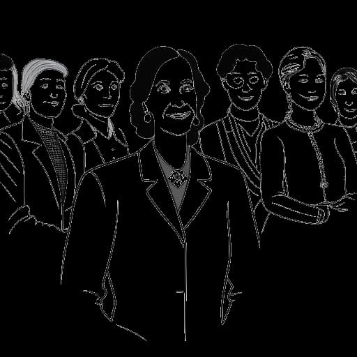 Line art drawing of Angela Merkel as Europe's longest-serving elected woman leader.