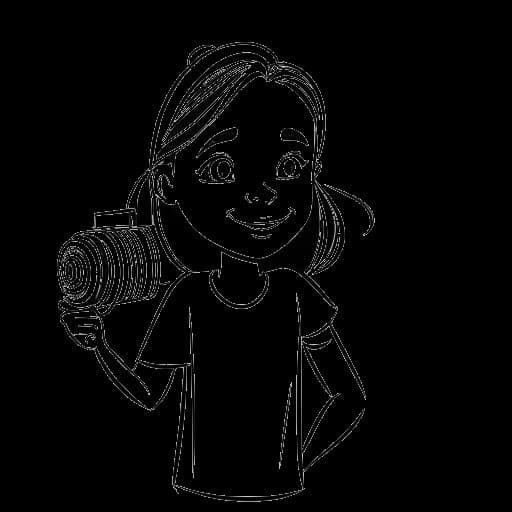 Dibujo en arte lineal de Mckenna Grace en el set de Crash & Bernstein