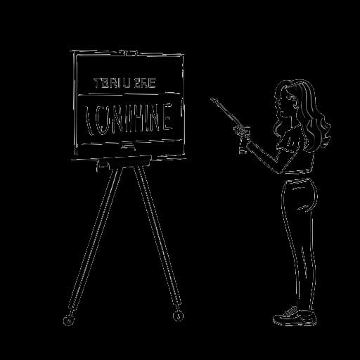 Dibujo en arte lineal de Mckenna Grace trabajando con directoras