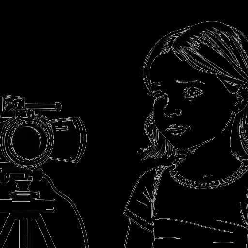 Dibujo en arte lineal de Mckenna Grace como Mary Adler en Un don excepcional