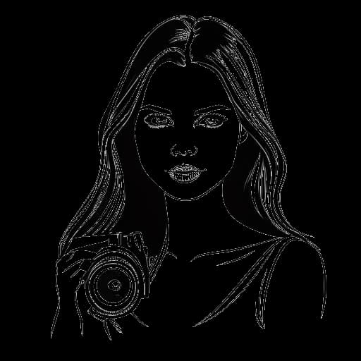 Dibujo en arte lineal de Mckenna Grace como una joven Caroline Forbes en The Vampire Diaries