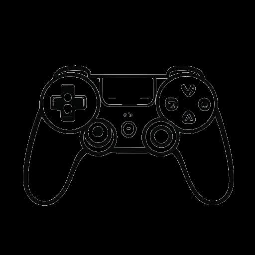 Strichzeichnung eines Videospielcontrollers und eines Twitch-Logos, die Rezos Twitch-Streaming repräsentieren