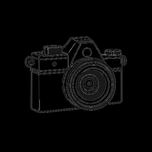 Strichzeichnung einer Kamera und eines Wiedergabe-Buttons, die Rezos YouTube-Kanal repräsentieren