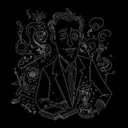 Disegno in bianco e nero di un uomo, che rappresenta Ryan Reynolds, impegnato in attività eccentriche al di là del successo cinematografico, incarnando perseveranza, talento e bizzarria