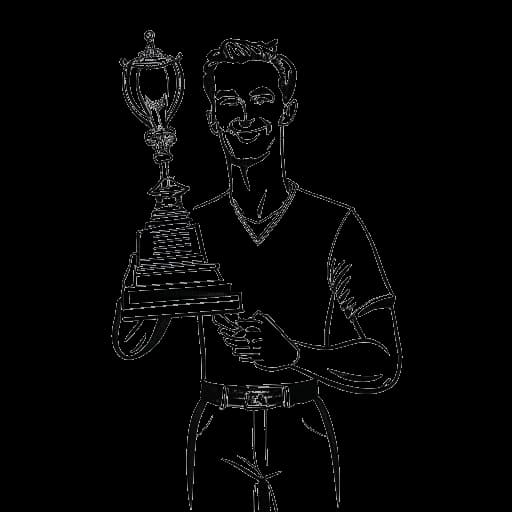 Desenho em arte linear de Ryan Reynolds segurando o troféu de 'Homem Mais Sexy do Mundo'