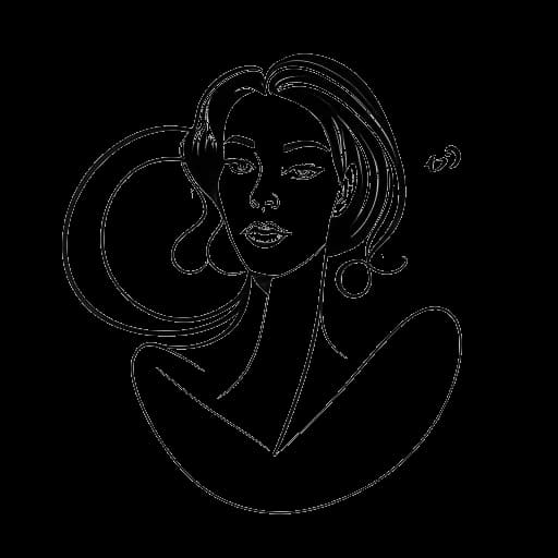 Line art drawing of Beyoncé surrounded by the number four, representing its significance in her life
