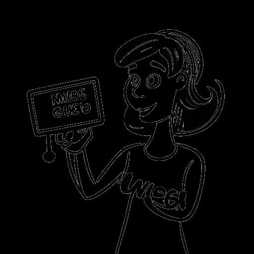 Strichzeichnung einer Frau, die Dagi Bee darstellt, eine Videokamera hält, mit den Worten 'NO-GOs bei Jungs!' in einer Sprechblase