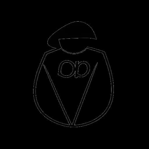 Desenho de arte linear de um logotipo de marca de roupas, representando 'Deeblock' de Duke Dennis