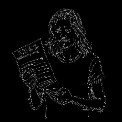 Dibujo de line art de un hombre, que representa a IShowSpeed, con cabello largo, sosteniendo un gran cheque a nombre de 'Ayuda para el Terremoto de Turquía-Siria'.