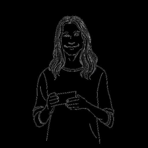Dibujo de line art de un hombre, que representa a IShowSpeed, con cabello largo, sosteniendo una tarjeta amarilla.