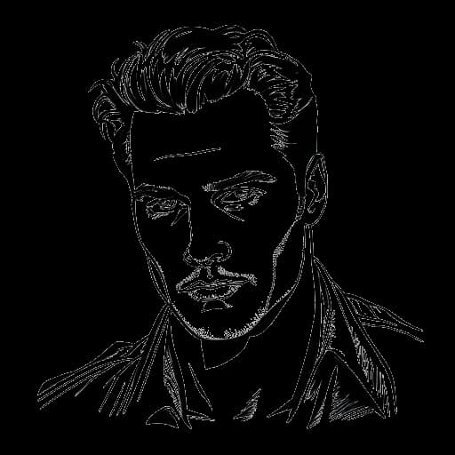 Desenho de arte linear de Benedict Cumberbatch destacado em uma capa de revista de 'Homem Mais Sensual do Mundo'.