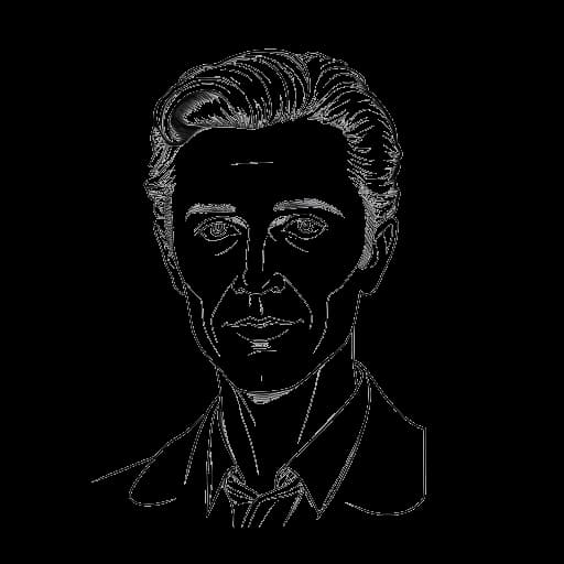 Desenho de arte linear da estátua de cera de Benedict Cumberbatch no Madame Tussauds de Londres.