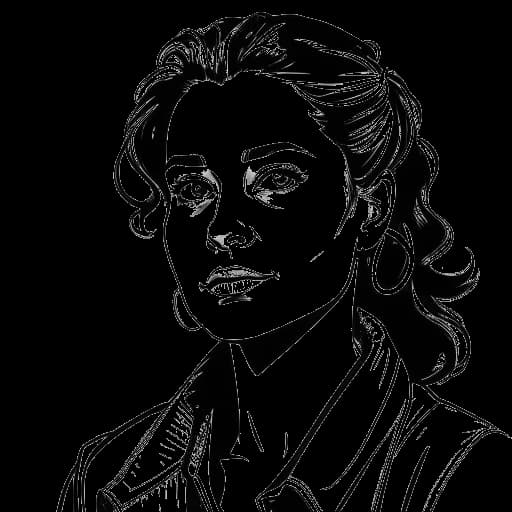 Strichzeichnung von Chryssanthi Kavazi in ihrem Schauspieldebüt in 'Alarm für Cobra 11'