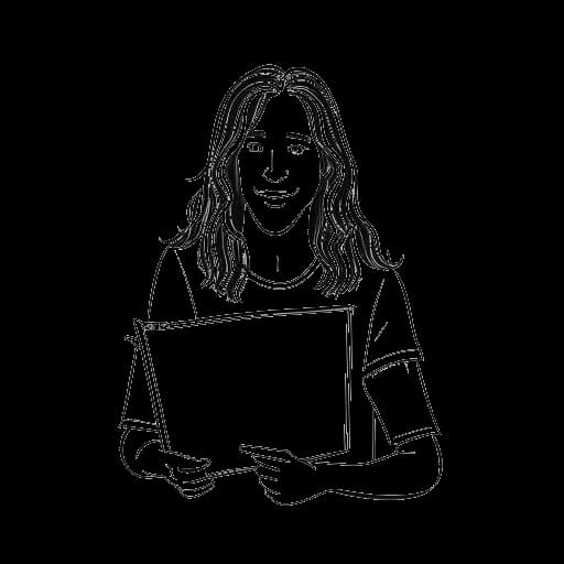 Line art drawing of a young man, representing Bill Kaulitz, holding his high school diploma