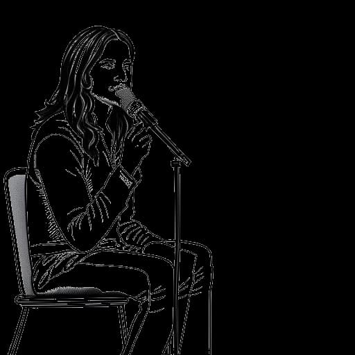 Line art drawing of a young man, representing Bill Kaulitz, confirming his homosexuality on 'Inas Nacht'