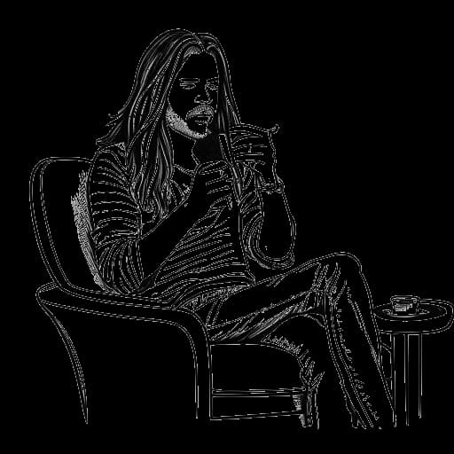 Line art drawing of a young man, representing Bill Kaulitz, recovering from a throat infection and vocal nodules