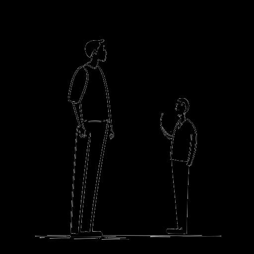 Disegno in stile line art di Internet Historian che sta accanto a una misurazione dell'altezza, rivelando di essere alto 5'10