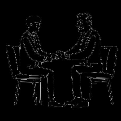 Dessin en ligne d'un homme, représentant Adam McKay, avec sa main tremblant légèrement.