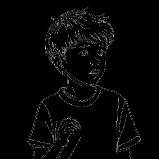 Lijntekening van Adonis Graham in een muziekvideo