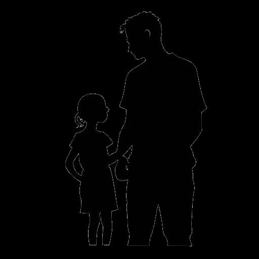 Disegno in arte lineare di Travis Scott che condivide due figli, Stormi e Wolf, con Kylie Jenner