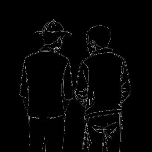 Disegno in arte lineare di Travis Scott e Chris Holloway che formano il loro duo 'The Graduates'