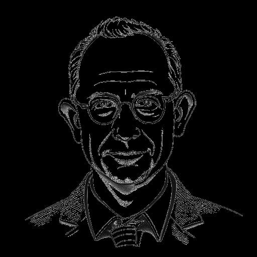 Dibujo de un joven Michael Moritz en el Howardian High School.