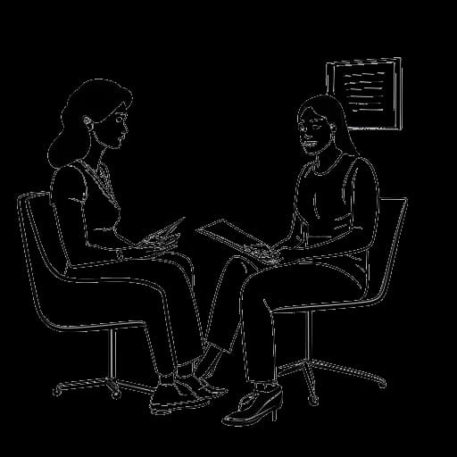 Dibujo de línea de Caroline Konstnar siendo diagnosticada con TDAH y trastorno bipolar