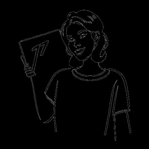 Dibujo de línea de Caroline Konstnar con su cuenta de suscriptores de YouTube de 777 mil