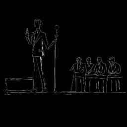 Strichzeichnung eines Mannes, der Julien Bam darstellt, der gleichzeitig Auszeichnungen entgegennimmt, Synchronsprechen macht, in einer Tanzshow urteilt und TV-Auftritte hat.