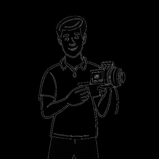 Strichzeichnung eines Mannes, der Varion darstellt und die Inhalte seines Zweitkanals 'flovarion' präsentiert.