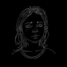 Line art drawing of a young girl representing Greta Thunberg, with determination and resilience, against a white backdrop.