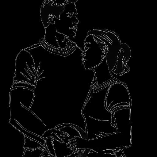 Dessin en traits d'une femme, représentant Alix Earle, avec un joueur de football.