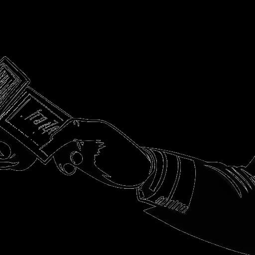 Dibujo de arte lineal de un hombre, que representa a Alex Hormozi, entregando una llave, con un cheque por $46.2M visible en el fondo.