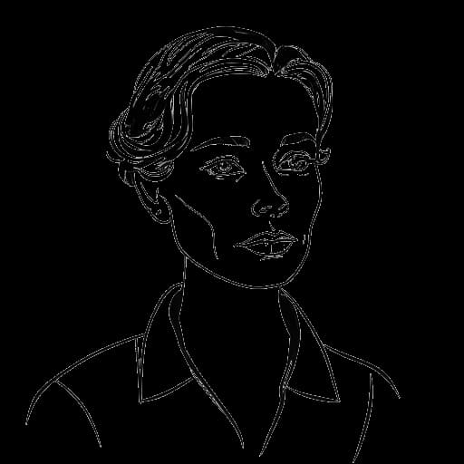 Strichzeichnung einer Frau, die im Kurzfilm 'Das kleine Vergnügen' mitspielt und Mirella Preceks Auftritt im Film aus dem Jahr 2017 darstellt