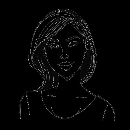 Strichzeichnung einer Frau, die einen YouTube-Play-Button hält und Mirella Preceks Start des 'Mirellativegal' YouTube-Kanals im Jahr 2012 darstellt