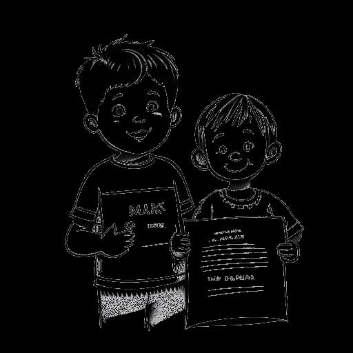 Strichzeichnung eines Neugeborenen, das KranCrafter (Max) darstellt, mit einer Geburtsurkunde aus dem Jahr 1996 und seinem älteren Bruder Sebastian, aka EskayZockt, in Schwarz-Weiß.