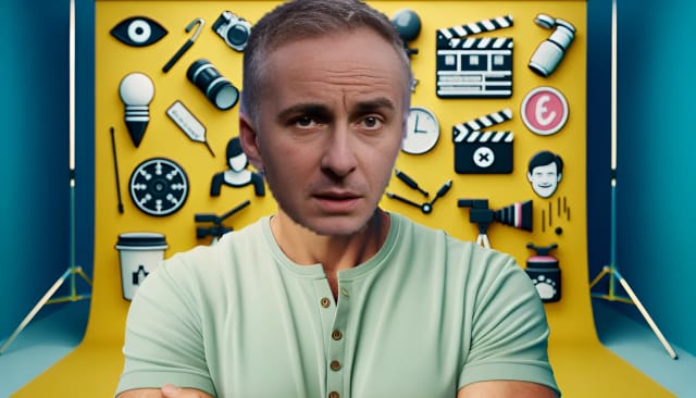 Jan Böhmermann, a prominent German comedian and satirist with a bald head, looking straight into the camera with a neutral to serious expression. The image features vibrant and bold colors, reflecting his comedic personality. He is dressed casually, and the setting hints at his notable achievements and satirical work. High-resolution and ultra-realistic image.