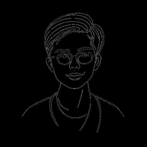 Eine einzeilige Schwarz-Weiß-Zeichnung von Cheng Loew, der Beziehungen innerhalb der YouTube-Community aufbaut und die Verflechtung seiner beruflichen Unternehmungen und seines Privatlebens symbolisiert.