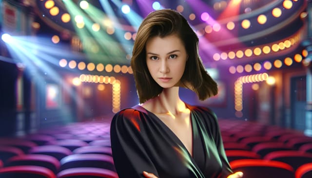 Anna-Maria Sieklucka, a talented Polish actress, is featured in this captivating thumbnail. She appears on a vibrant theater stage, gazing confidently into the camera with a bald head and fair skin. She wears a classic black dress, symbolizing her passion for acting and the arts. The image showcases her determination and dedication to her craft, inviting viewers to explore her diverse range of performances and artistic brilliance.
