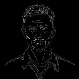 Dibujo de línea de un hombre, que representa a Chester Bennington, con cabello corto y vestido de manera casual, con una expresión de determinación.
